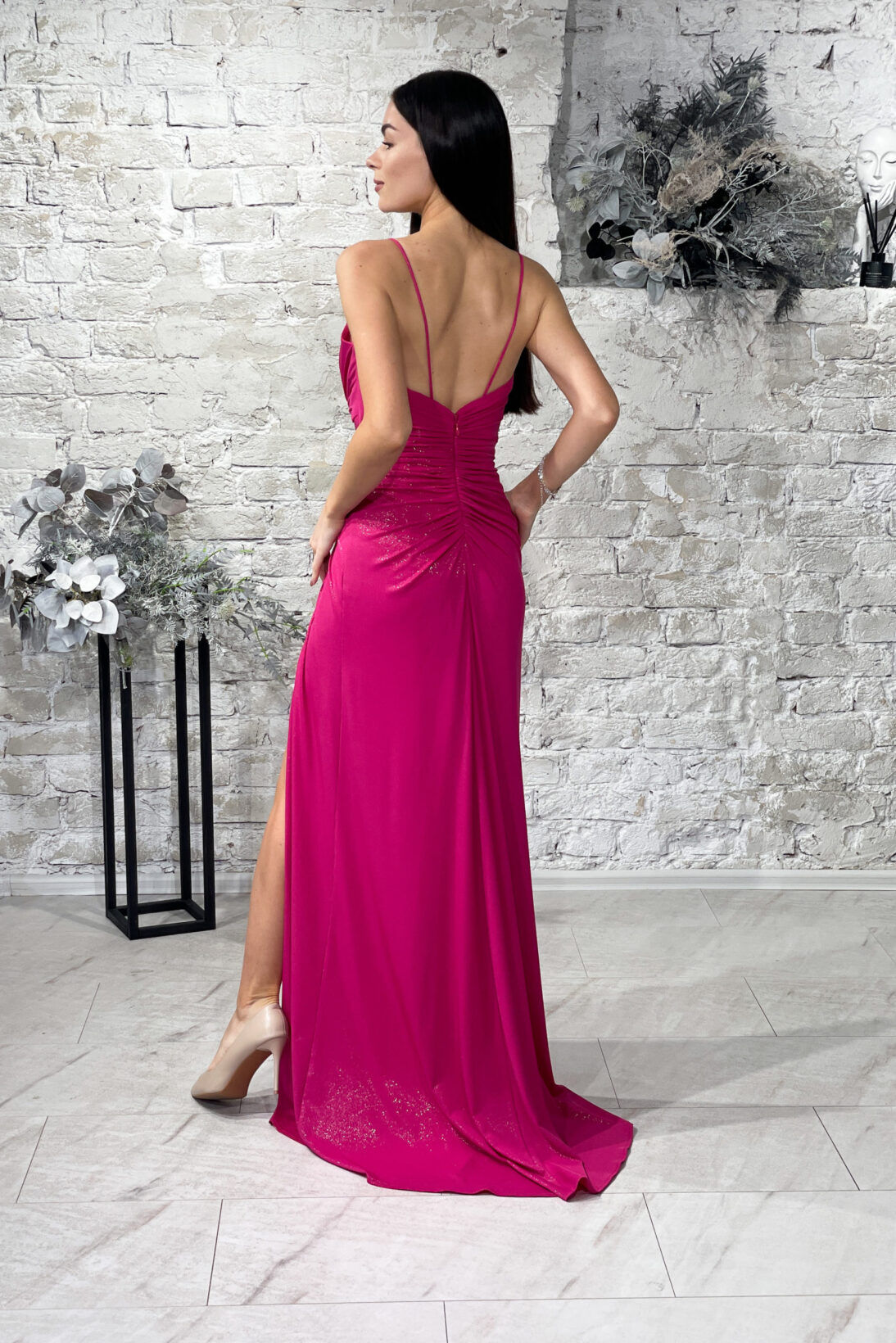 Вечернее платье #227 фуксия — фото 6