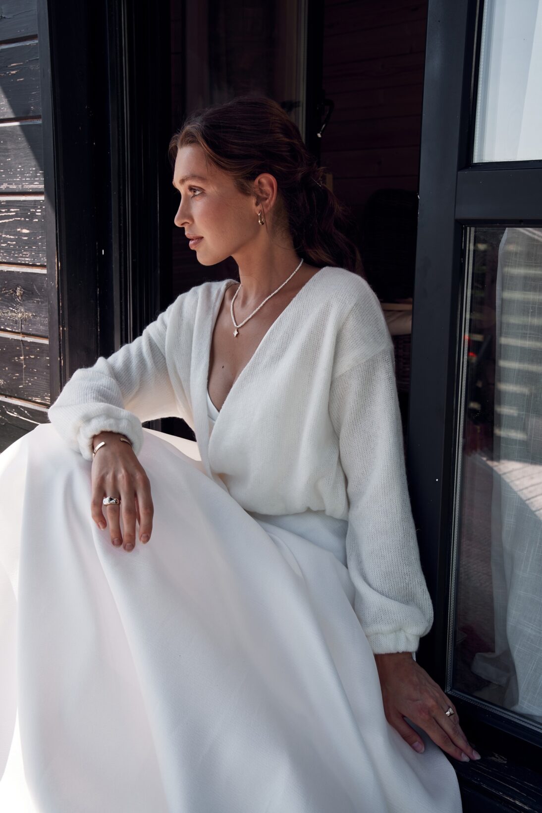 Свитер BOW SWEATER IVORY — фото 1