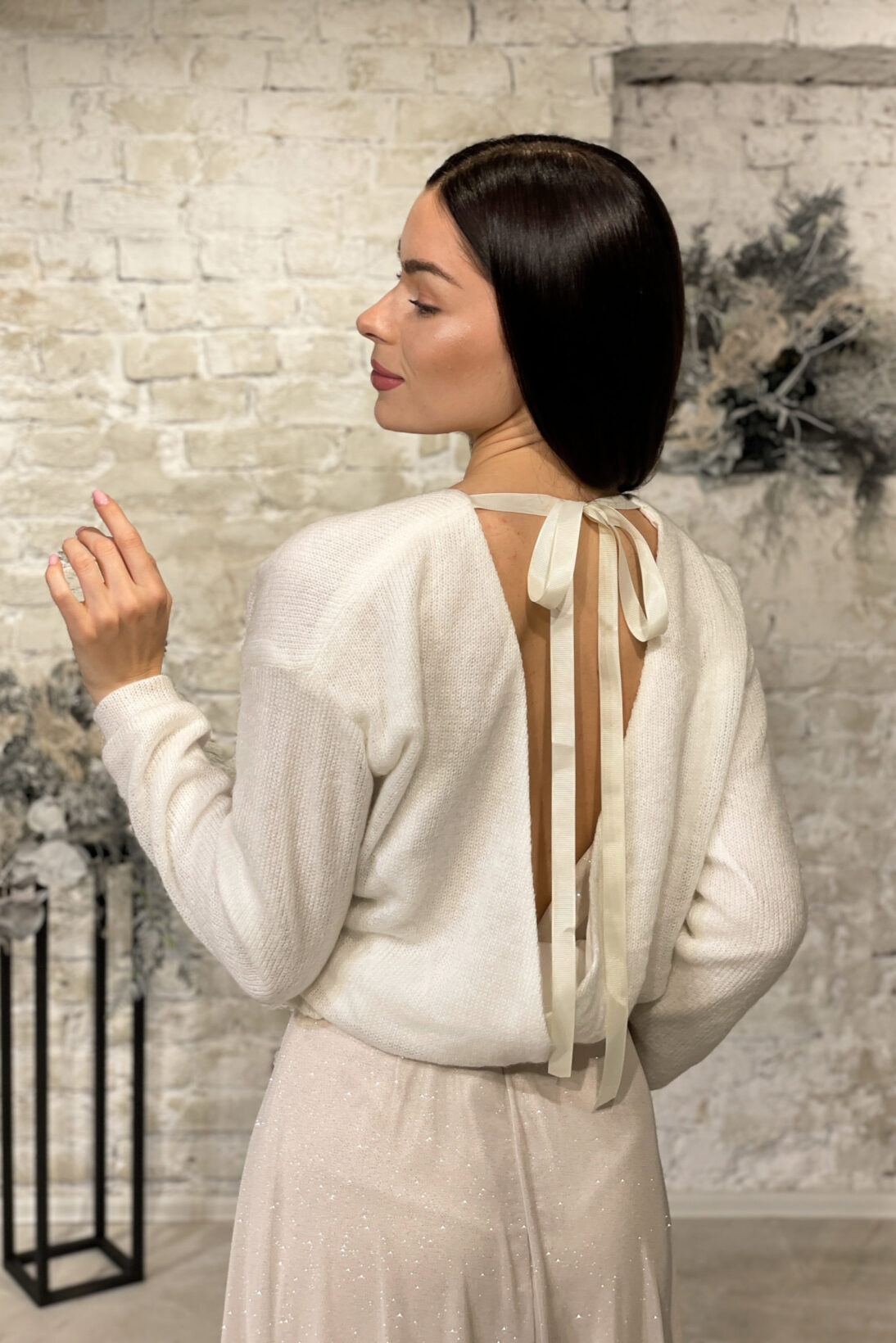 Свитер BOW SWEATER IVORY — фото 8